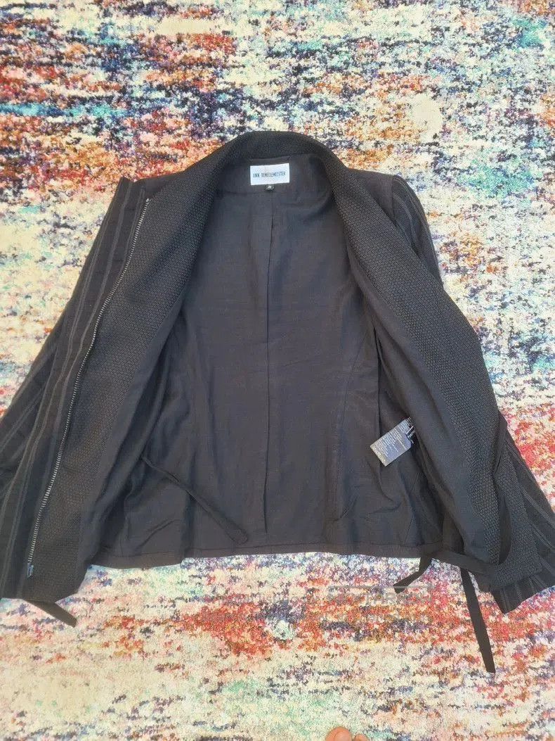 Ann Demeulemeester black silk blend women's jacket. Size US M / EU 48-50 / 2 - 4 Thumbnail