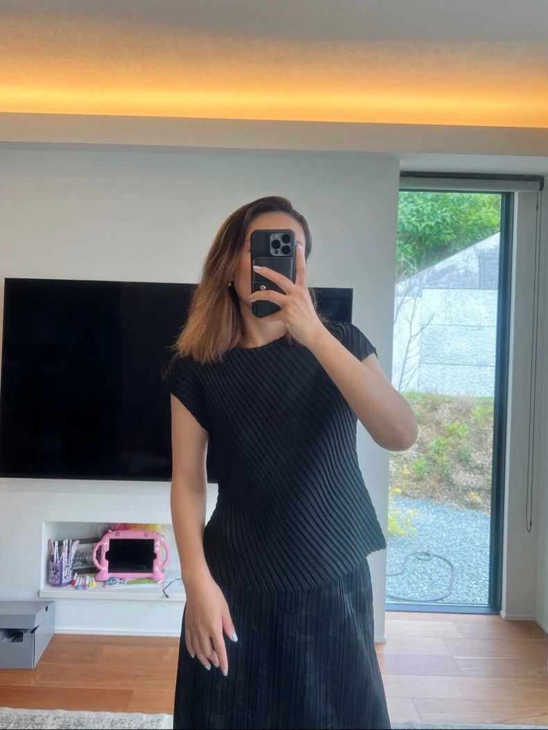 Issey Miyake Issey Miyake size:2 Black short-sleeved shirt with a twill Size S / US 4 / IT 40 - 1 Thumbnail