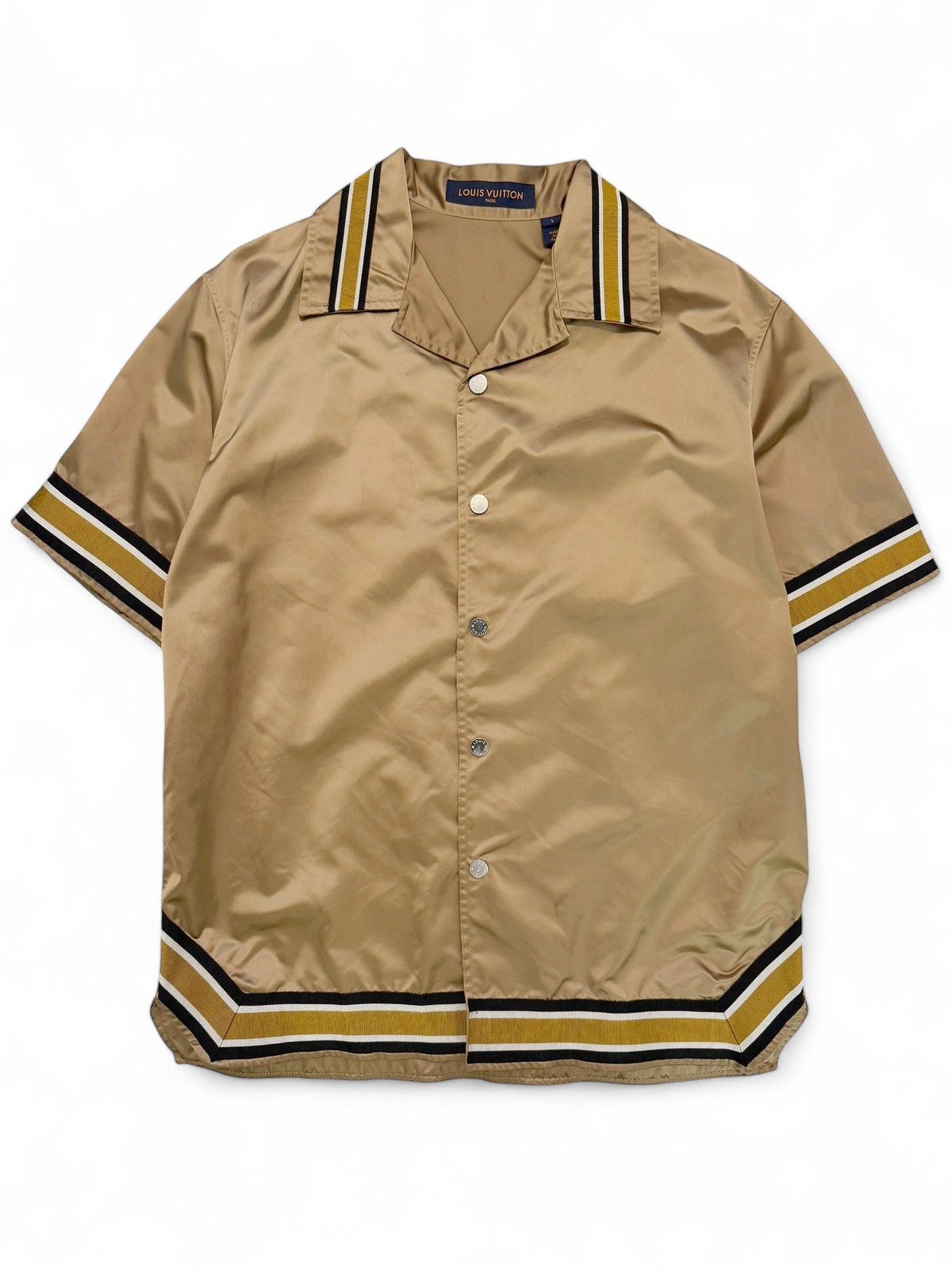 Kim Jones FW 2018 Metallic Short Sleeve Satin Shirt Size US L / EU 52-54 / 3 - 2 Thumbnail
