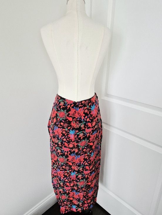Rag & Bone Red Multi Amber Silk Floral Skirt Gift Party Spring Summer Size 26" / US 2 / IT 38 - 12 Thumbnail