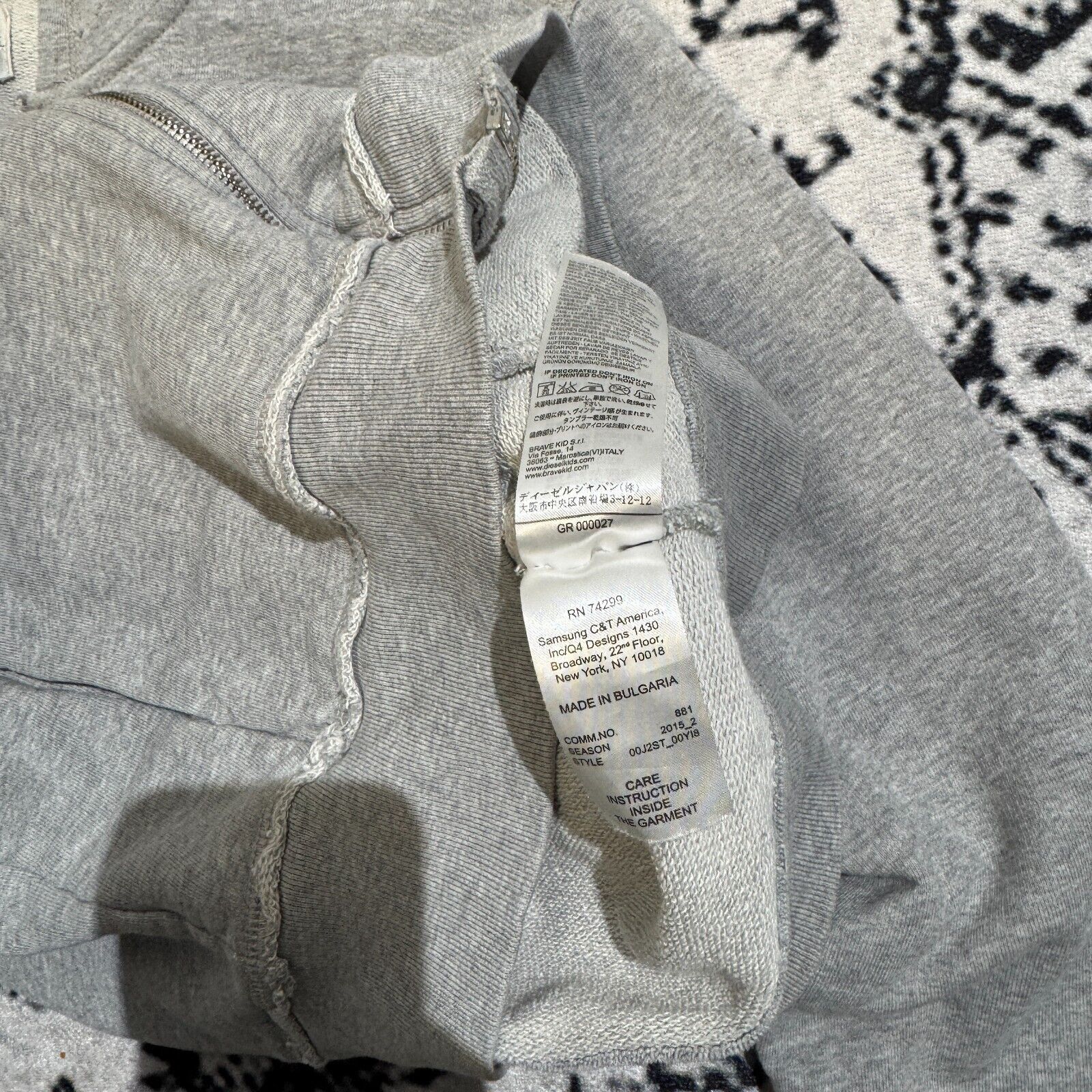 Diesel × Vintage Vintage Diesel Unisex Gray Cotton Hoodie Size S Y2k 90s Size US S / EU 44-46 / 1 - 9 Thumbnail
