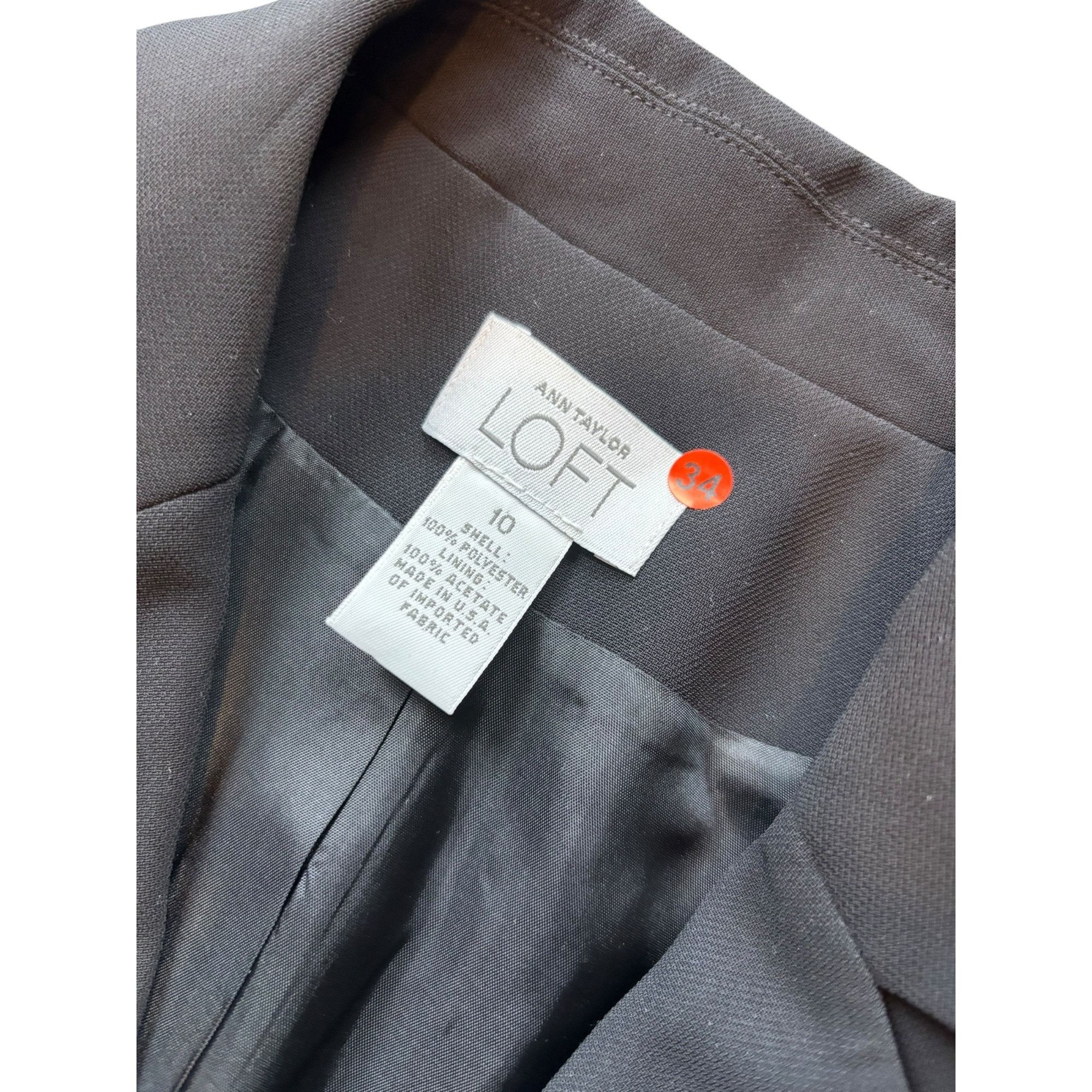 Loft Ann Taylor Loft Womens Black Blazer Size 10 Polyester Lined Size L / US 10 / IT 46 - 6 Thumbnail