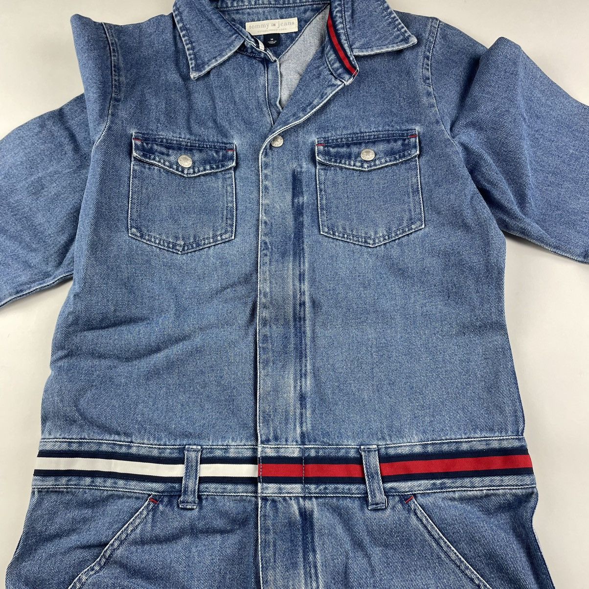 Tommy Hilfiger × Tommy Jeans × Vintage VTG Y2K TOMMY JEANS Hilfiger M Denim Jumpsuit Coverall slim Size M / US 6-8 / IT 42-44 - 4 Thumbnail