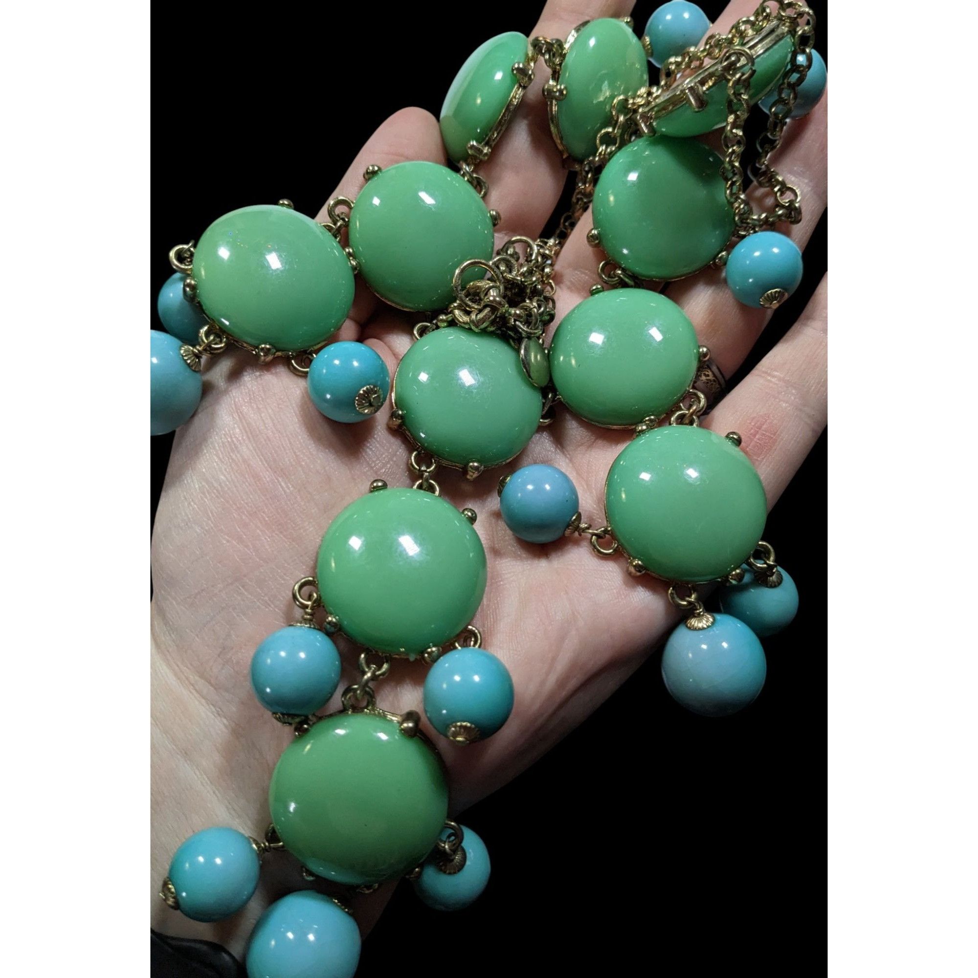 J.Crew J. Crew Y2K Preppy Green And Blue Statement Necklace Size ONE SIZE - 3 Thumbnail
