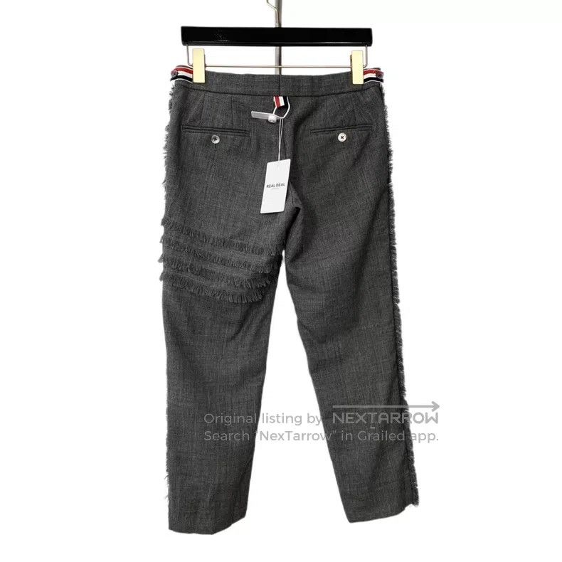 Thom Browne Thom Browne size 0 Grey Classic Four-Stripes Wool Casual Tr Size US 29 - 2 Thumbnail