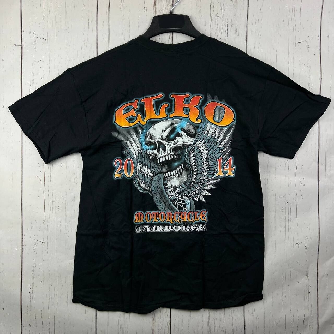 Gildan Vintage Elko Motorcycle Jamboree 2014 Large Gildan T-Shirt Size US L / EU 52-54 / 3 - 1 Thumbnail