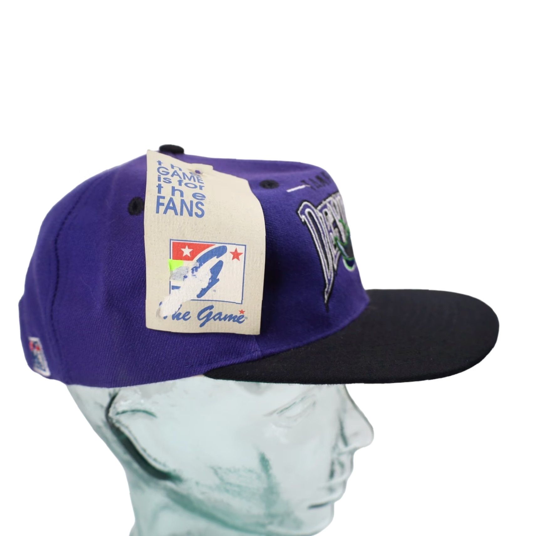 MLB VINTAGE The Game Tampa Bay Devil Rays Baseball Snapback Hat Mens OS Purple Size ONE SIZE - 4 Thumbnail