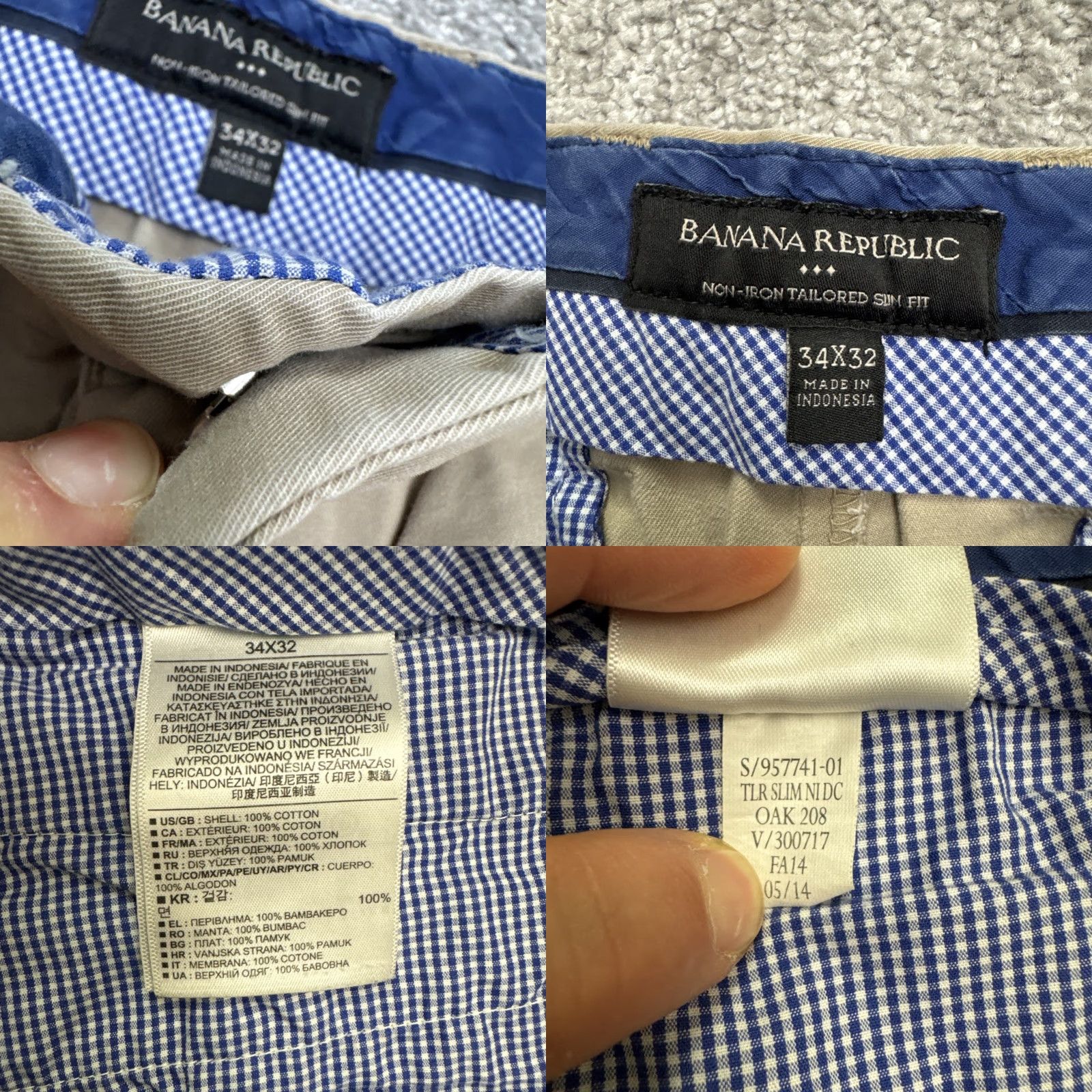 Banana Republic Banana Republic Slim Fit Chino Pants Mens 34x30 Khaki Brown Classic Smart Casual Size US 34 / EU 50 - 8 Thumbnail