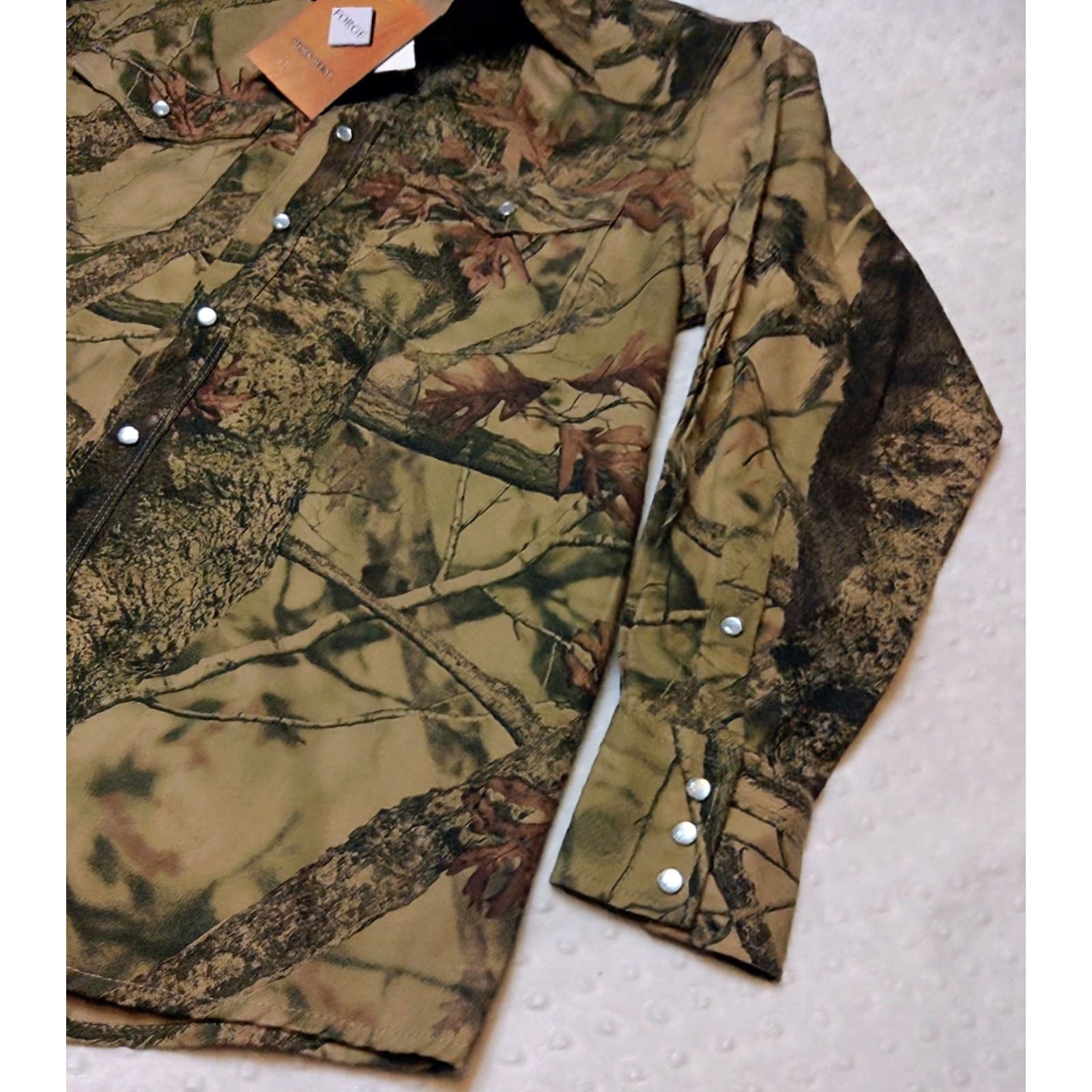 Vintage Forge Workwear Shirt Mens M Camouflage Brushpopper Western Pearl Snap Hunting Size US M / EU 48-50 / 2 - 2 Thumbnail