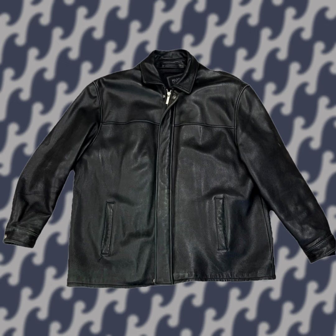 Vintage VINTAGE Pelle Studio Leather Jacket Mid-Length XL Black Zip Lined Thermal Windproof Biker Style Mens Size US XL / EU 56 / 4 - 1 Thumbnail