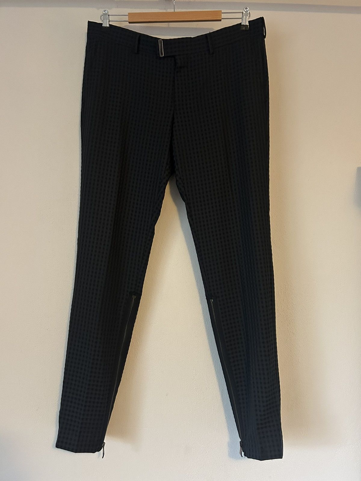 Gucci Wool Slim-Fit Trousers with Gingham Check and Zipped Ankles Size US 36 / EU 52 - 1 Thumbnail