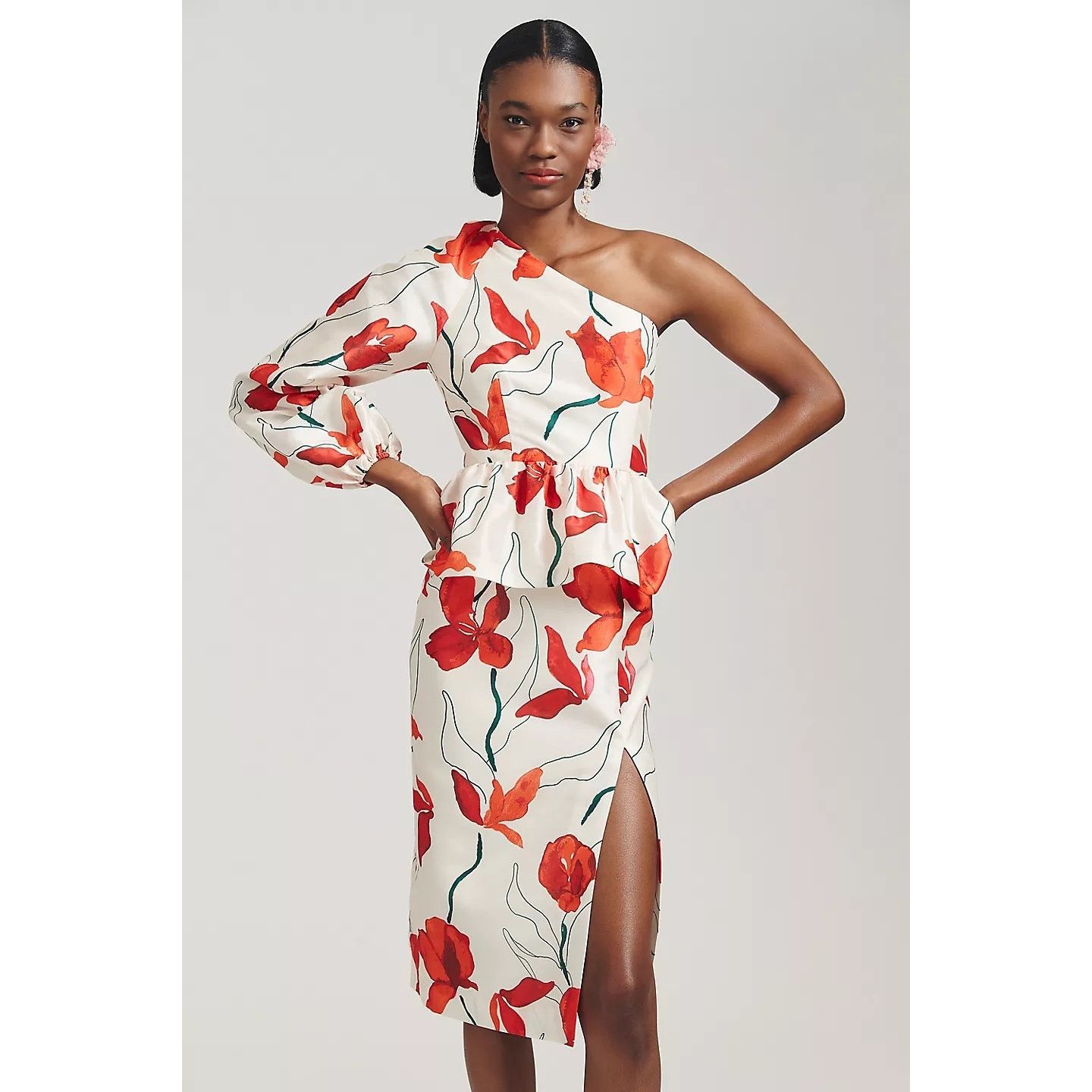 Anthropologie NWT ANTHROPOLOGIE Hutch One-Shoulder Peplum Dress $198 Sz 6 Size M / US 6-8 / IT 42-44 - 2 Thumbnail