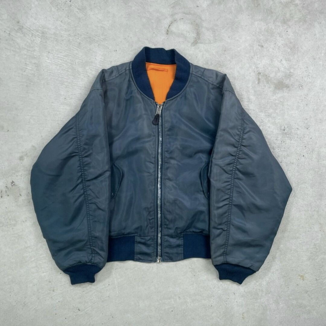 Alpha Industries Reversible 90s MA-1 Bomber jkt US army navy military usa Size US L / EU 52-54 / 3 - 3 Thumbnail