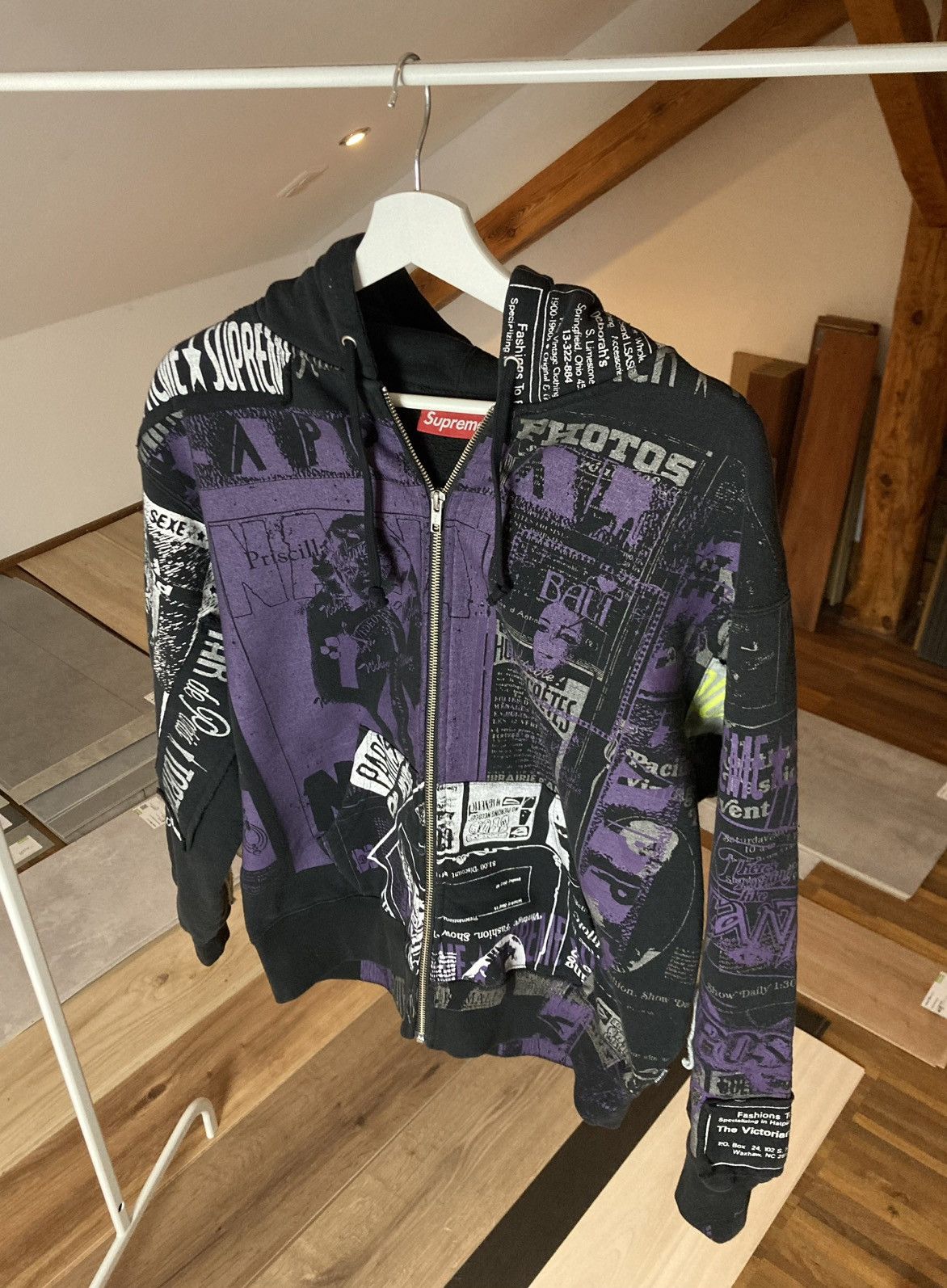 Supreme Supreme Collage Zip Up Hooded Sweatshirt S Black Size US S / EU 44-46 / 1 - 2 Thumbnail