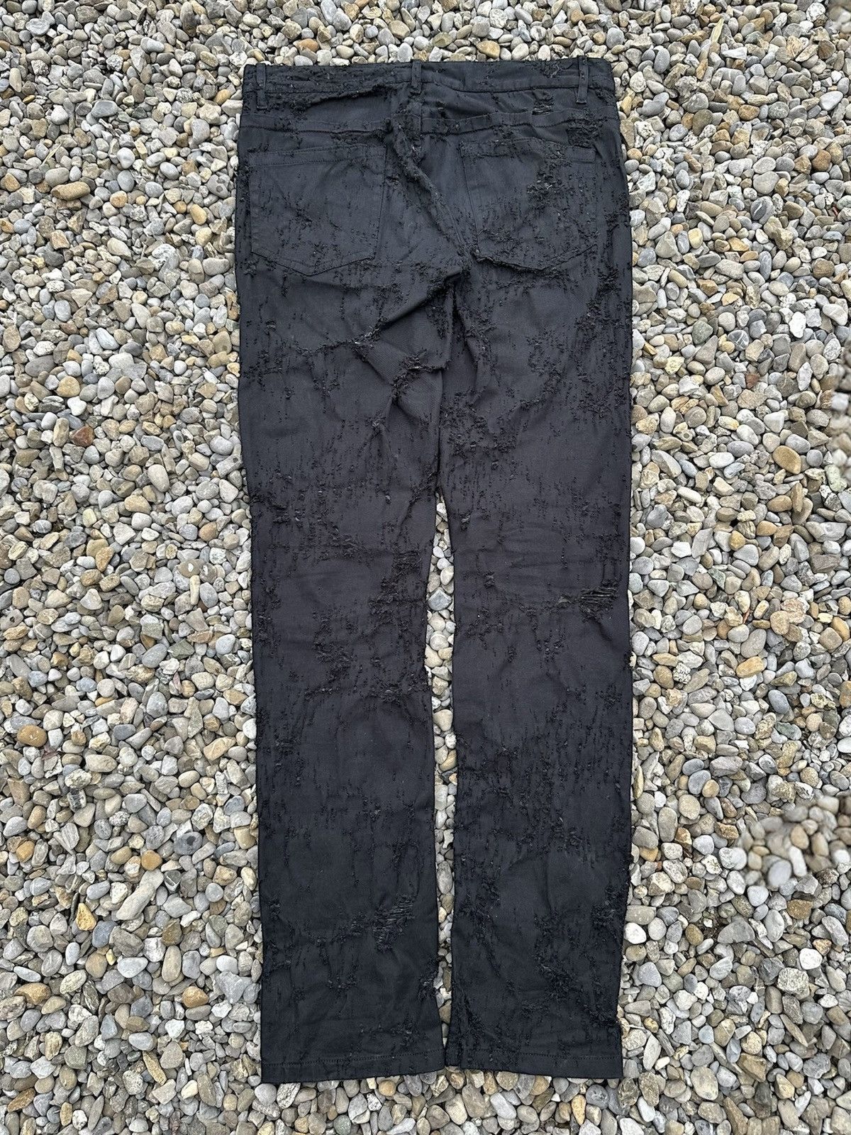 Ann Demeulemeester Ann Demeulemeester Distressed Black Slim Cut Denim Size US 32 / EU 48 - 2 Thumbnail