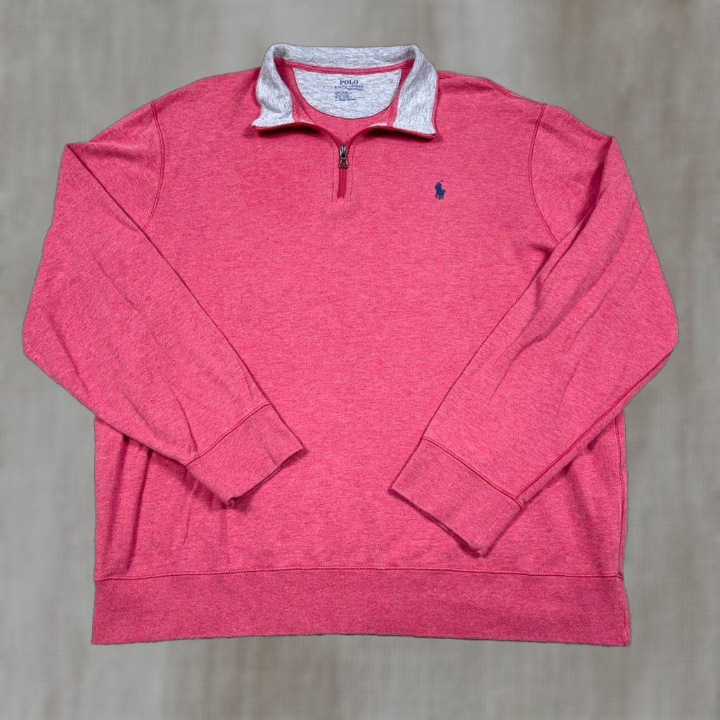Polo Ralph Lauren Polo Ralph Lauren Sweater Men XL Pink Blue Pullover Quarter Zip PRL Shirt Pullover Mens Size US XL / EU 56 / 4 - 1 Thumbnail