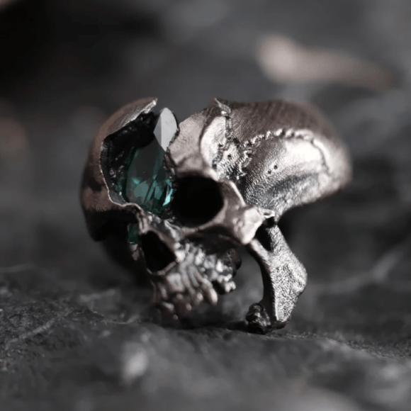 Jewelry Skull Modern Jewelry Rings Open Size Chrome Ring (Size 7-13) Size ONE SIZE - 5 Thumbnail