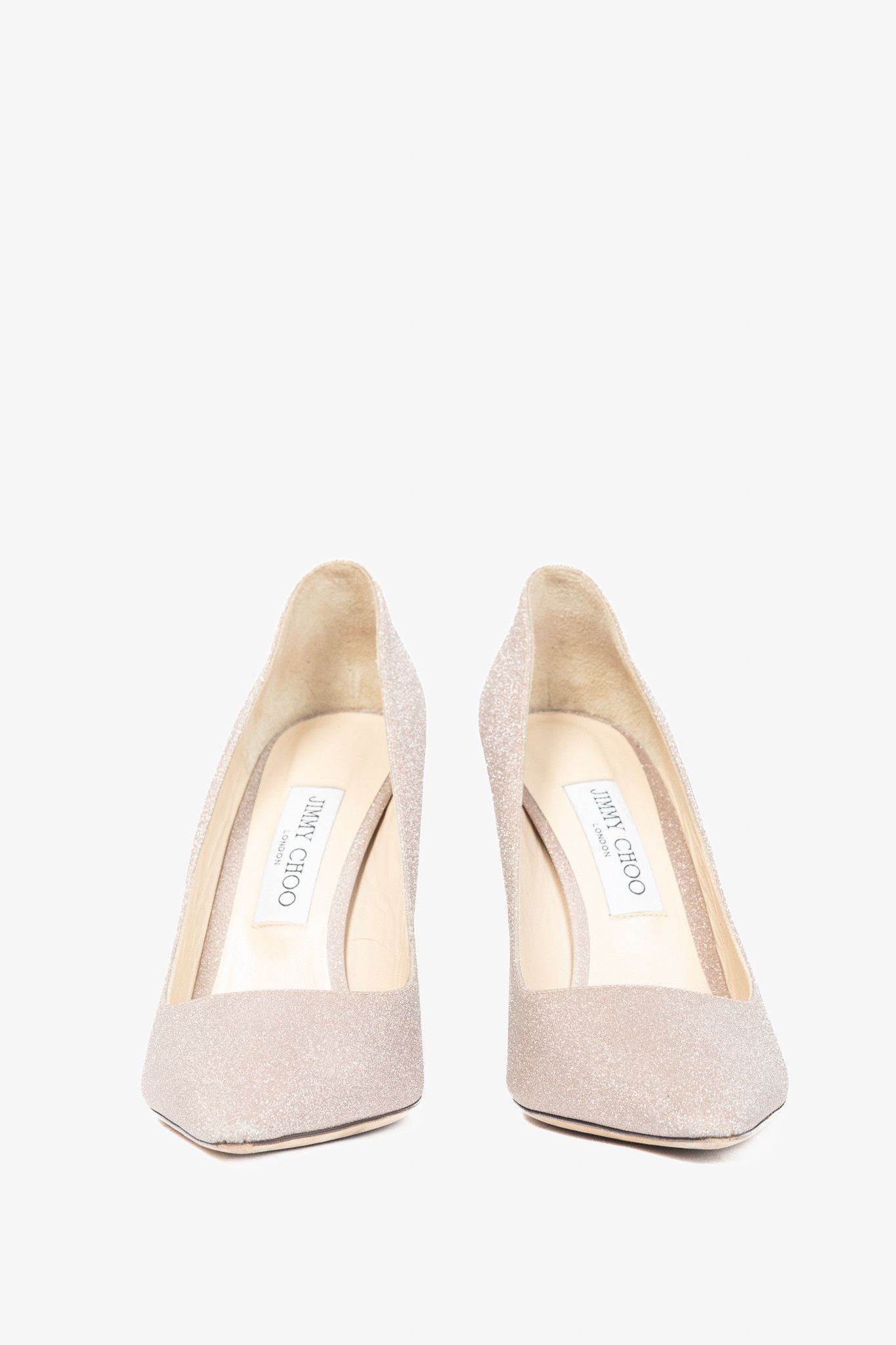 Jimmy Choo Jimmy Choo Romy Ballet Pink Glitter Pointed-Toe Pumps Size US 9 / IT 39 - 2 Thumbnail