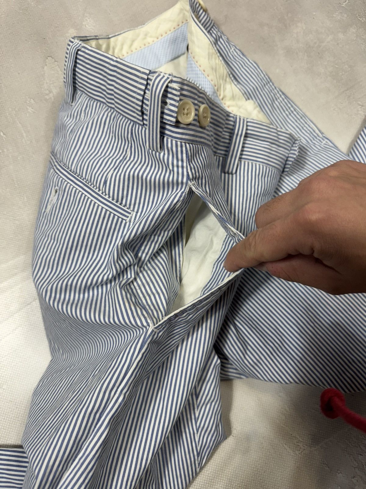 Hackett Vintage Hackett London Stripped Blue Chino Pants Size US 30 / EU 46 - 7 Thumbnail