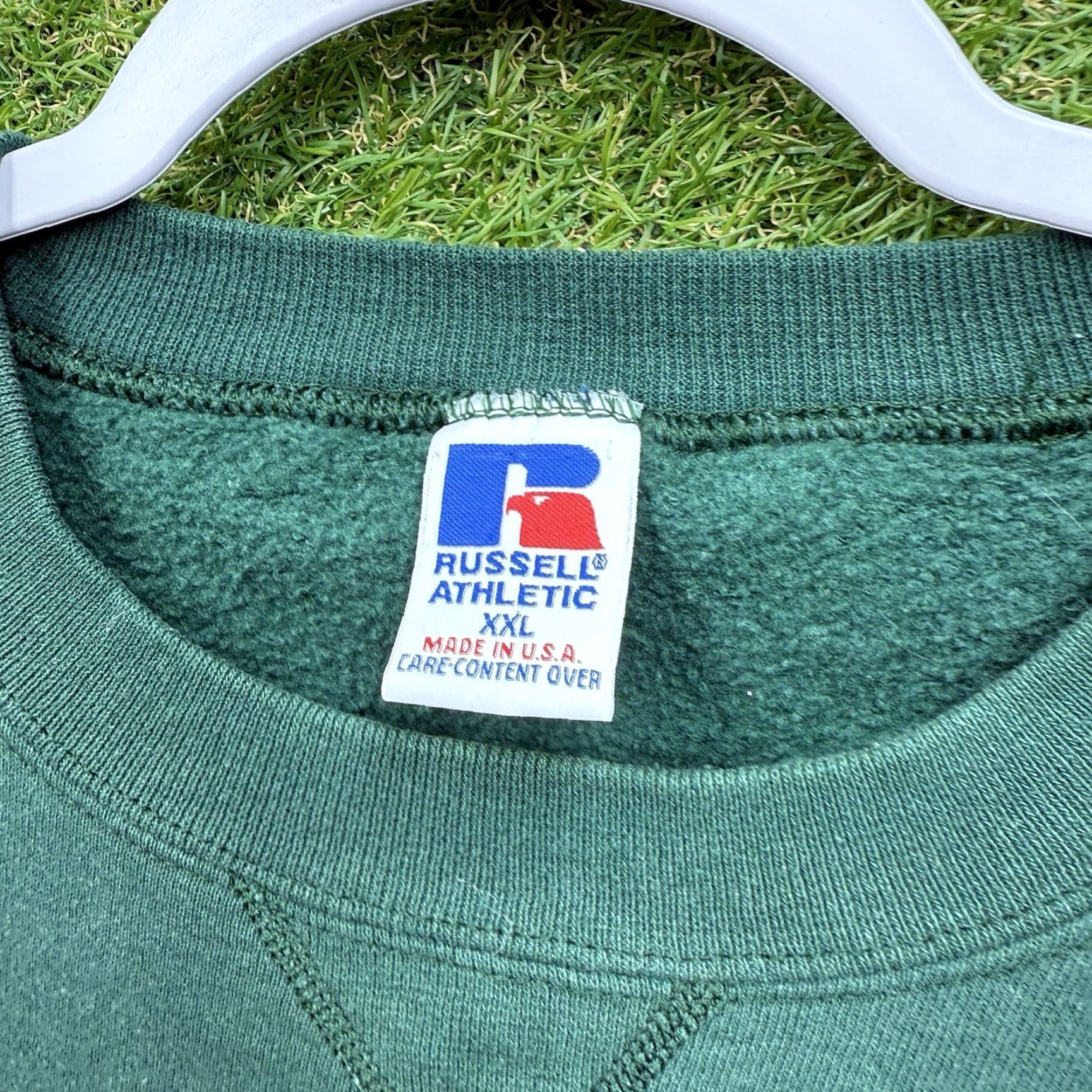 Russell Athletic VINTAGE Russell Athletic Sweatshirt Mens 2XL Green USA Made Pullover Crew Neck 90s Classic College Grunge Hip Hop Retro Bodybuilding Gym & Training Size US XXL / EU 58 / 5 - 6 Thumbnail