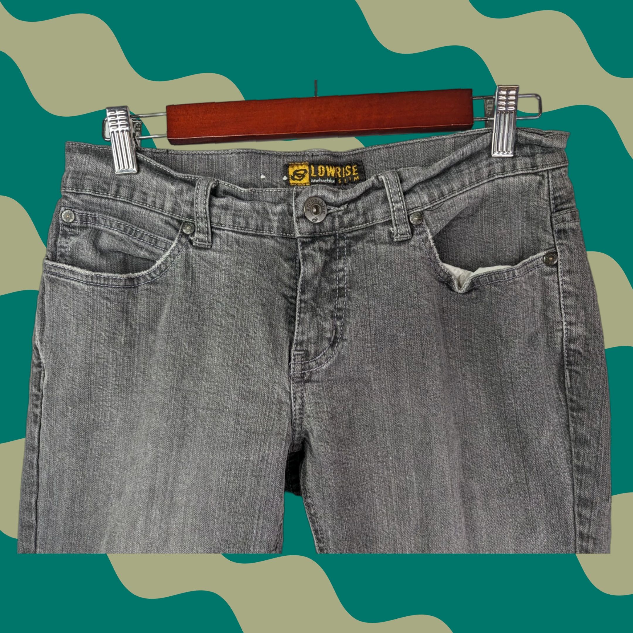 Anchor Blue Anchorblue Jeans Men Slim Lowrise Grey 30X30 30X25 Inseam 25 Rise 8-10 Cotton Blend Denim Zip - Medium Wash Size US 30 / EU 46 - 1 Thumbnail