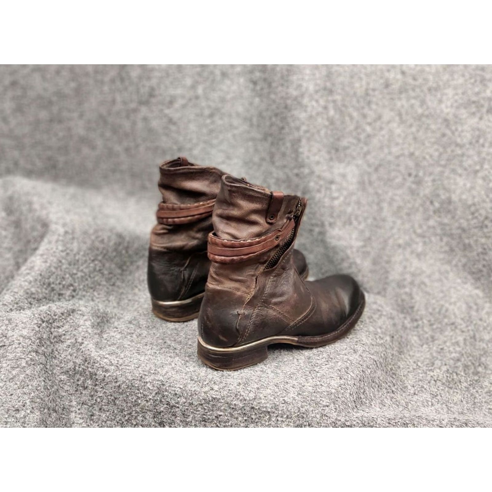 Vintage VINTAGE Airstep 98 Design Zipper Brown Leather Ankle Women Boots Size US 7 / IT 37 - 4 Thumbnail