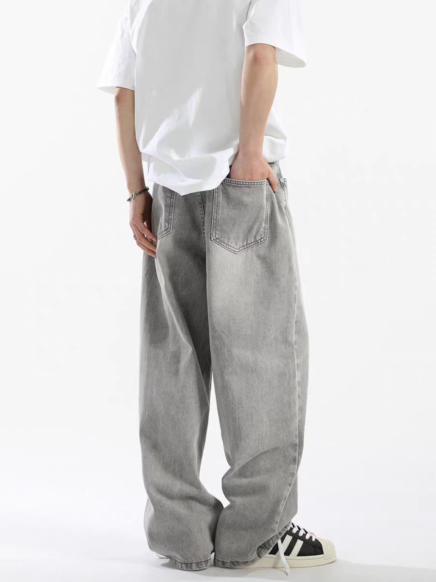 Japanese Brand × Jean Vintage high street washed gray baggy straight leg jeans Size US 30 / EU 46 - 5 Thumbnail