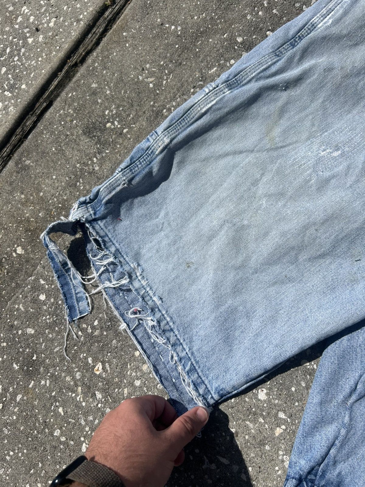 Other 1/1 Your World distressed frayed denim carpenter work shorts Size US 36 / EU 52 - 4 Thumbnail