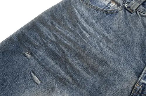VIBE Baggy Wide Leg Jeans Frayed Damaged Hole Oversized Jeans Size US 30 / EU 46 - 3 Thumbnail