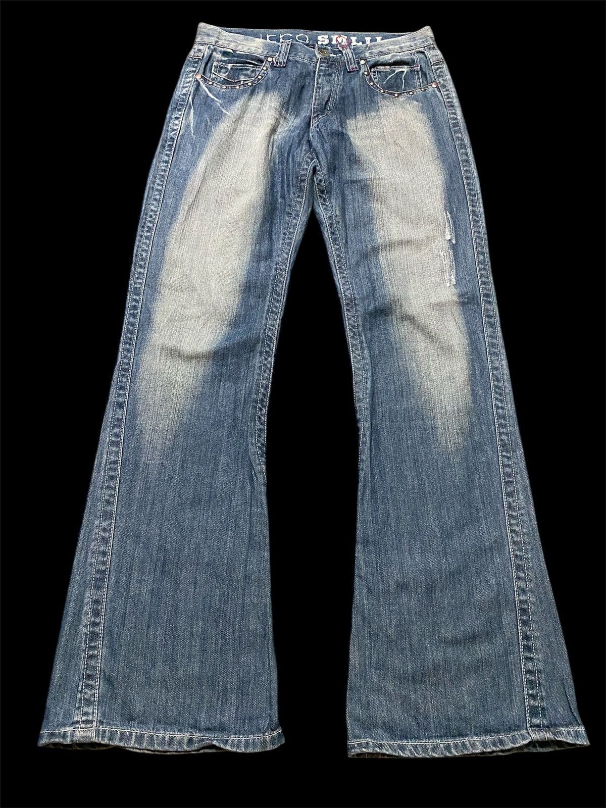 Japanese Brand Flare Jeans Japanese Icca Washed Blue Vintage Size US 31 - 6 Thumbnail