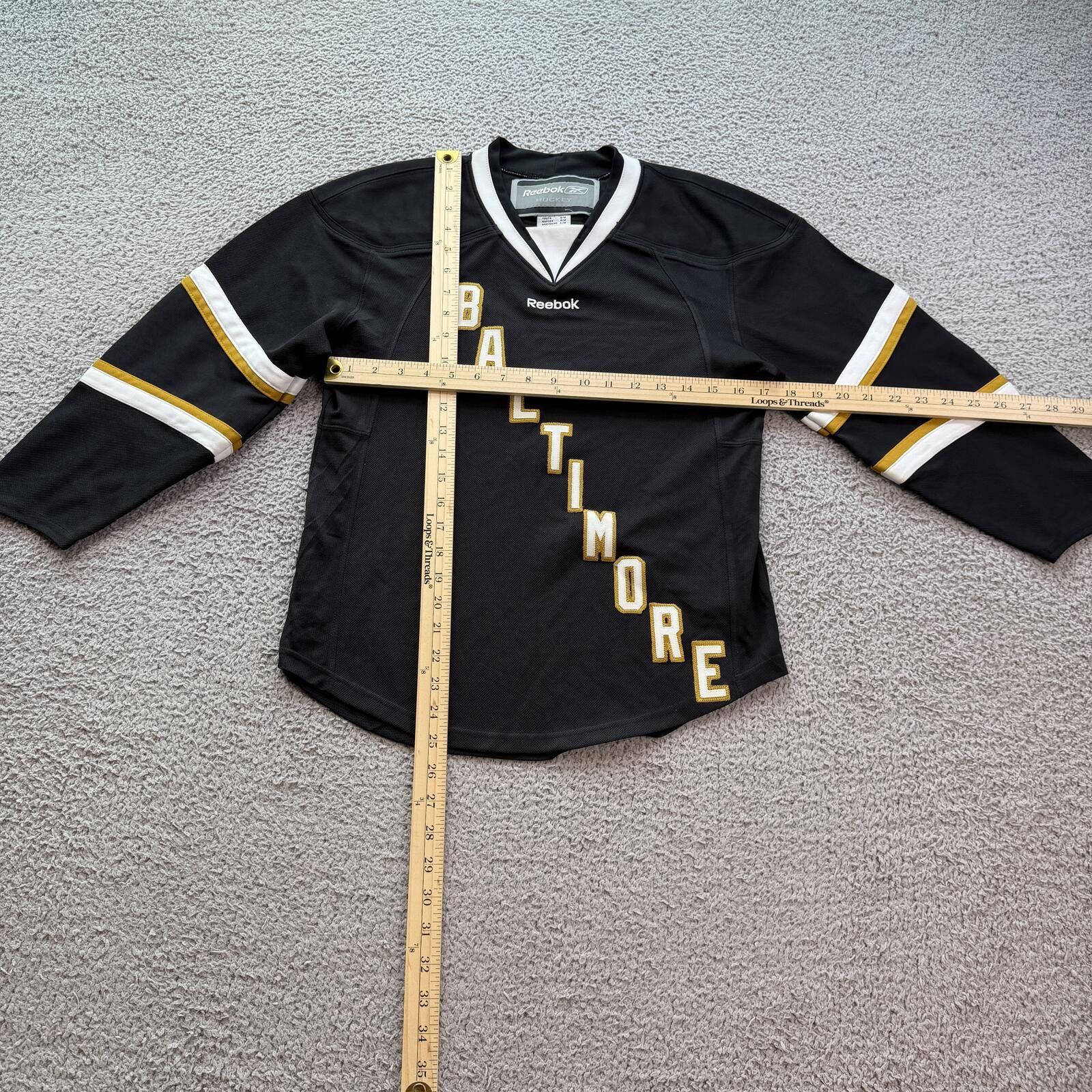 Other Reebok Hockey Jersey Baltimore Black Sewn Lettering Youth SM Size ONE SIZE - 3 Thumbnail
