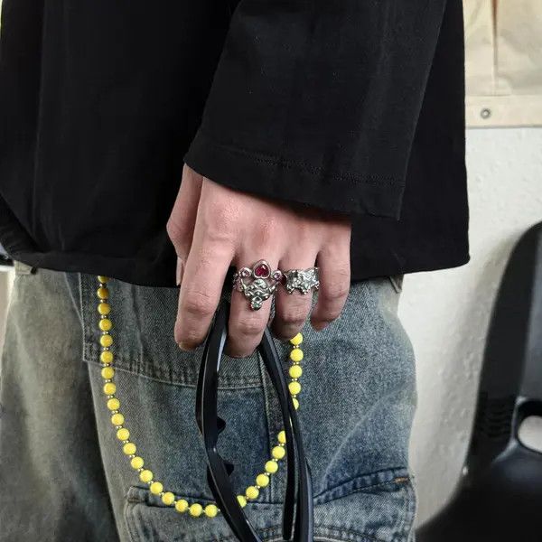 Other Exaggerated Alien Ring – Gemstone, Unisex Streetwear Size ONE SIZE - 3 Thumbnail