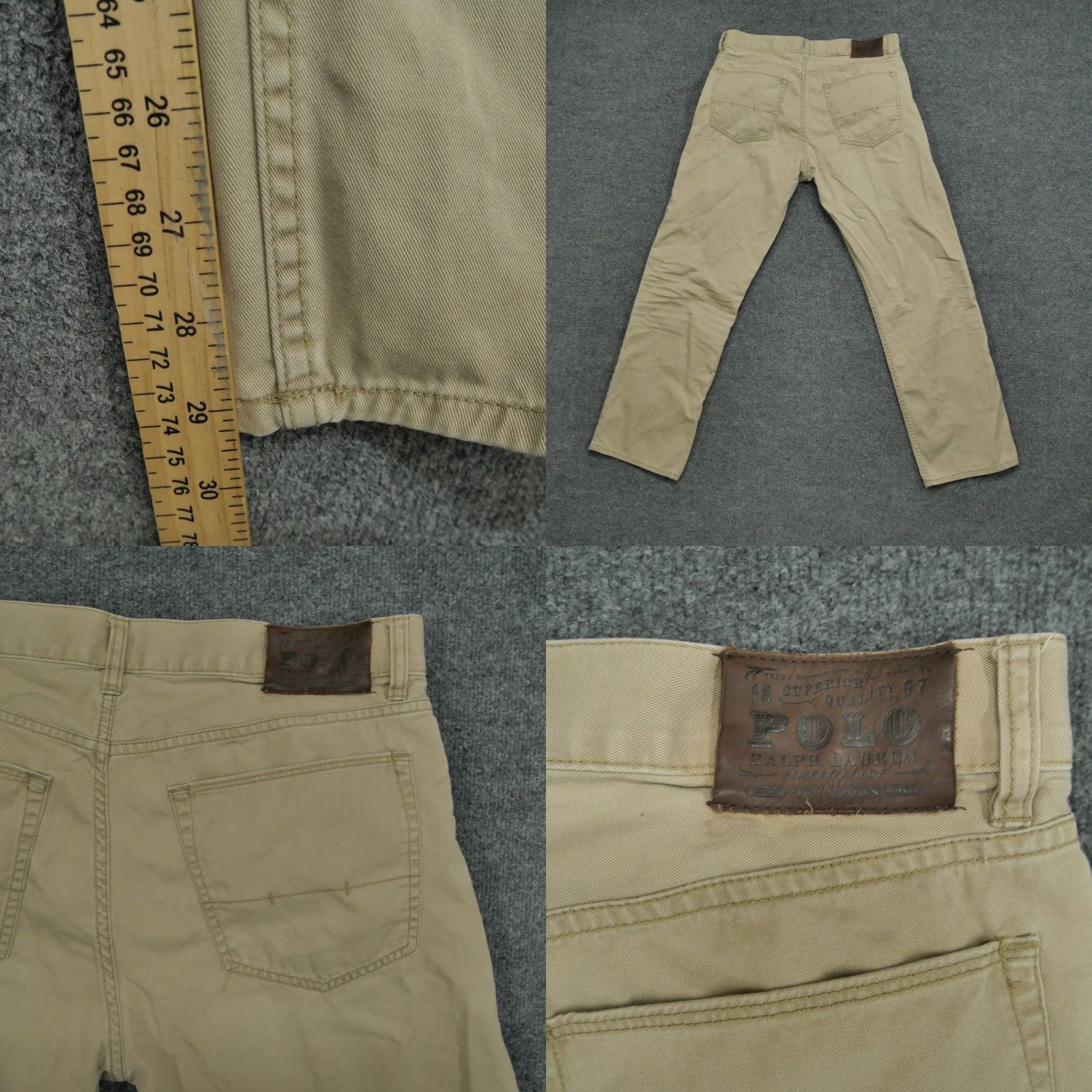 Polo Ralph Lauren Ralph Lauren Jeans Mens 34x29 Denim Pant Polo Casual Straight 5-Pocket Blue Leather Logo Pocket Size US S / EU 44-46 / 1 - 8 Thumbnail