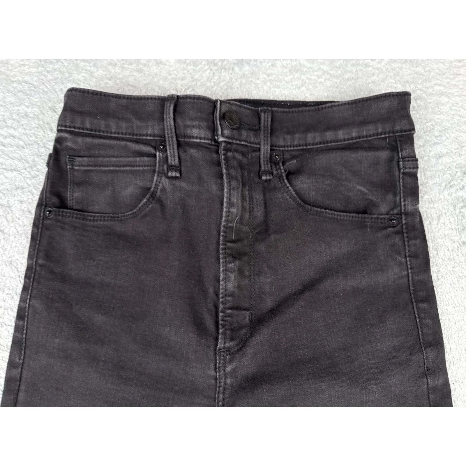 Abercrombie & Fitch Abercrombie & Fitch Jeans Womens 2 Black Ultra High Rise Super Skinny Distressed - Denim - 5-Pocket - Zip Button - Machine Washable - Regular Size 26" / US 2 / IT 38 - 4 Thumbnail