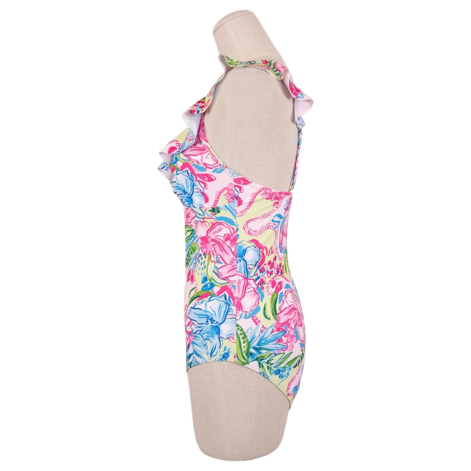 Other Stella Parker Tropical Floral Ruffle Swimsuit Sz Medium Size ONE SIZE - 2 Thumbnail