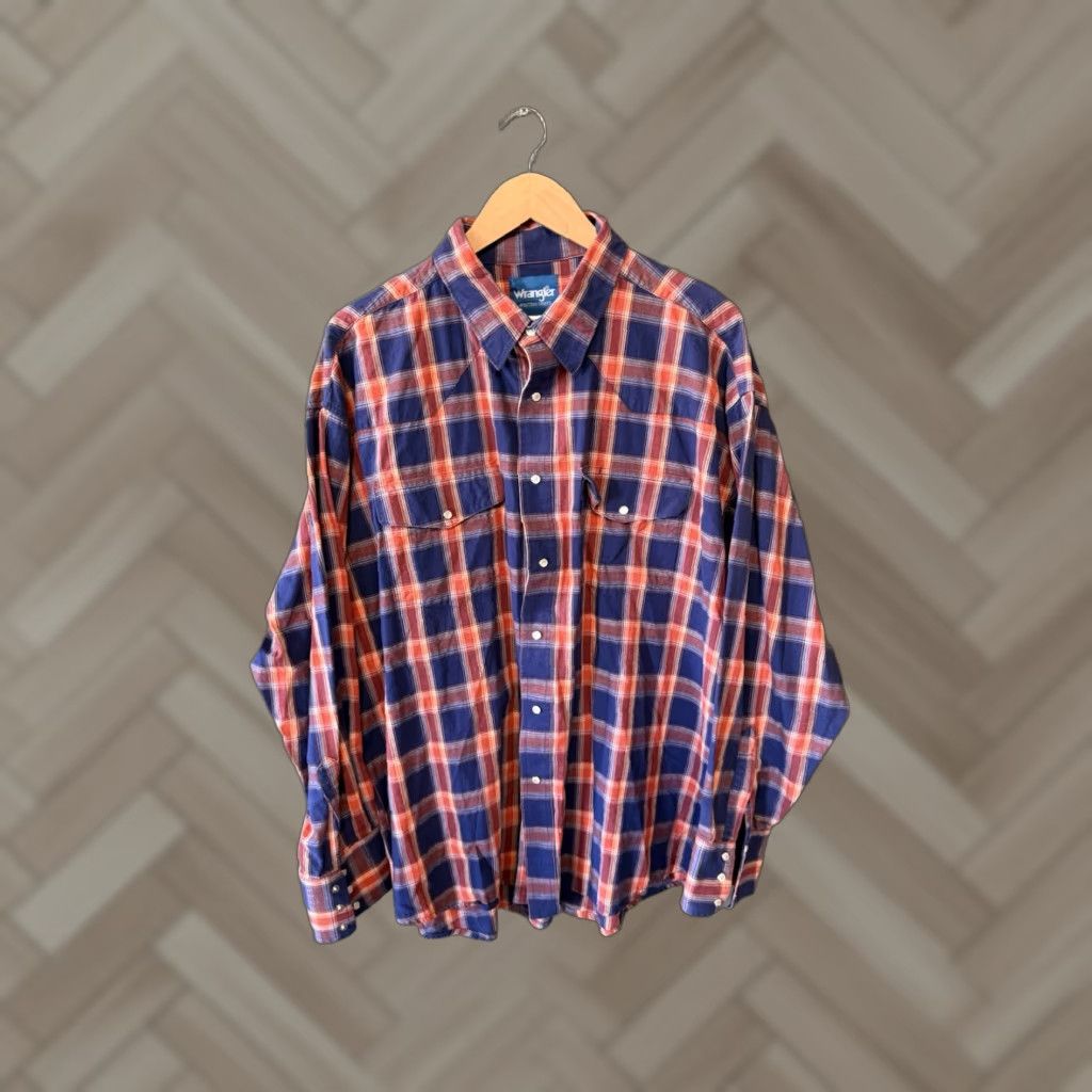 Wrangler Wrangler Mens Red Plaid Long Sleeve Pearl Snap Button-Up 2XL Shirt Men Red plaid long sleeve Pearl Snap 2XL Wrangler Mens Red Plaid Button-Up Shirt Size US XXL / EU 58 / 5 - 1 Thumbnail