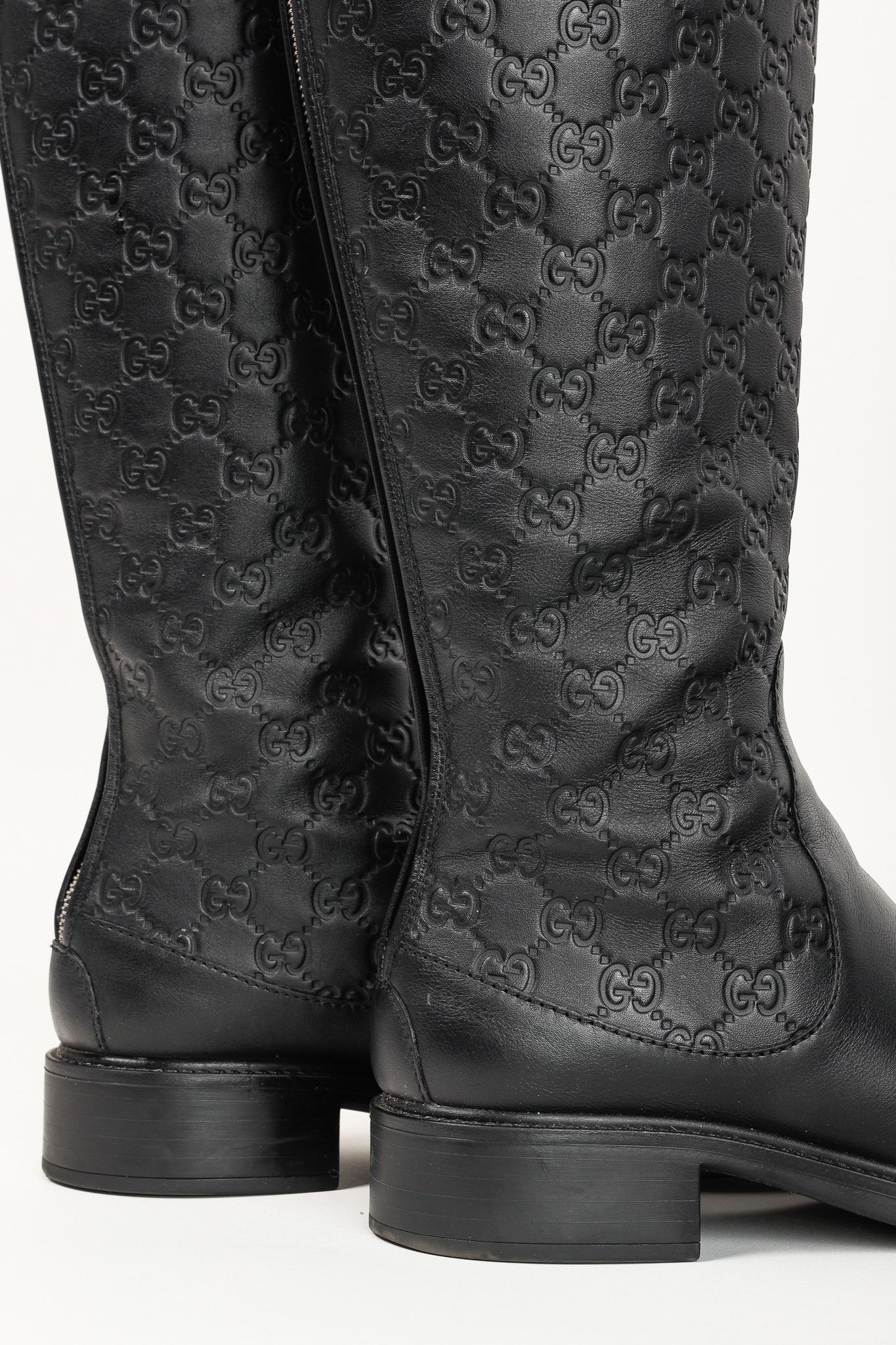 Gucci Gucci Maud Nero Guccissima Leather Knee-High Riding Boots Size US 8.5 / IT 38.5 - 11 Thumbnail