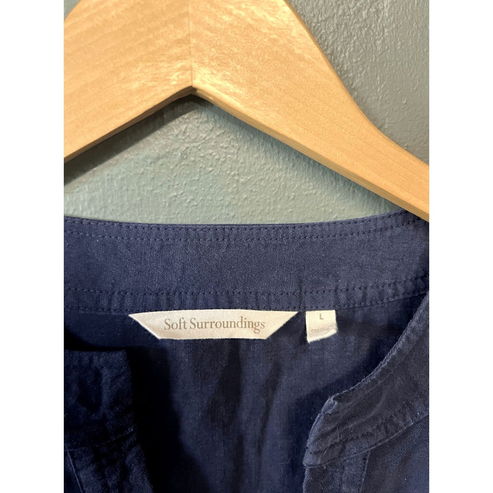 Soft Surroundings Soft Surroundings Womens Blue Long Sleeve Tunic Blouse Shirt Size L Size L / US 10 / IT 46 - 3 Thumbnail