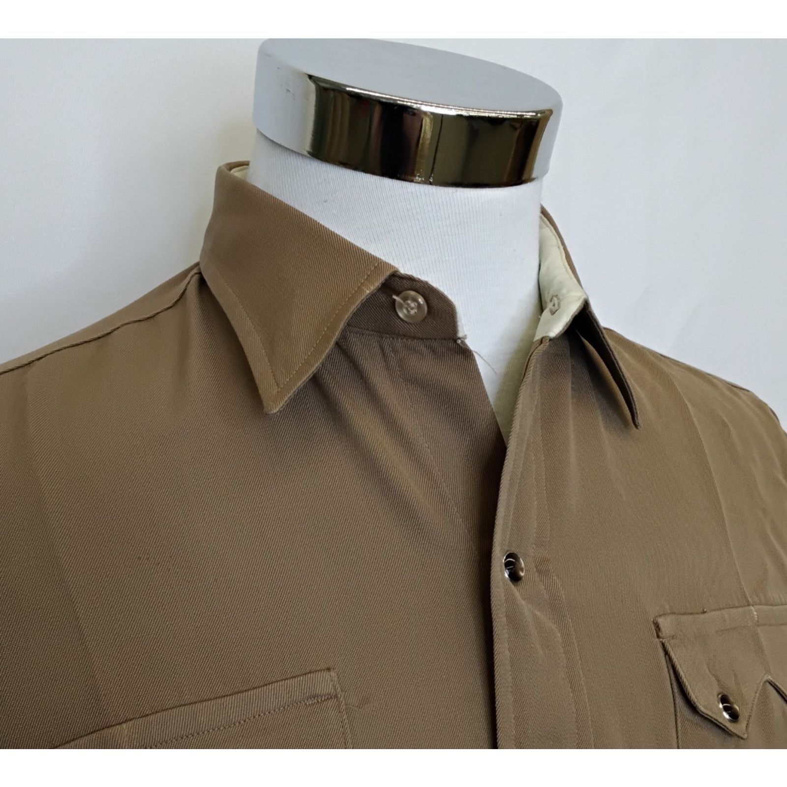 Levi's Levi's Gabardine Big E Pearl Snap Shirt Men M Brown VTG '50s Size US M / EU 48-50 / 2 - 4 Thumbnail