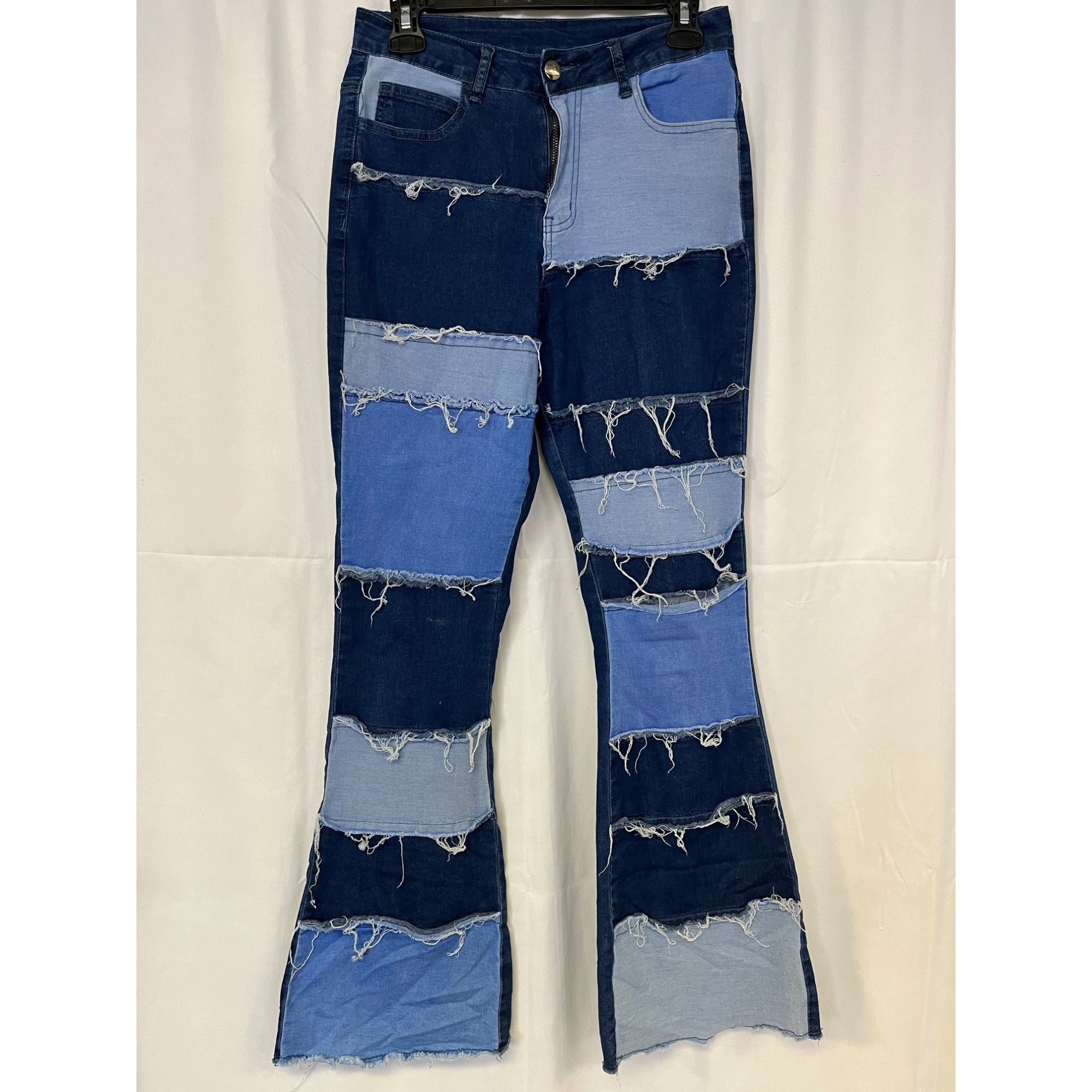 Jean Jeans Womens Blue Ombre Patchwork Flare Jeans Size M SKU 673 Size 30" / US 8 / IT 44 - 1 Thumbnail