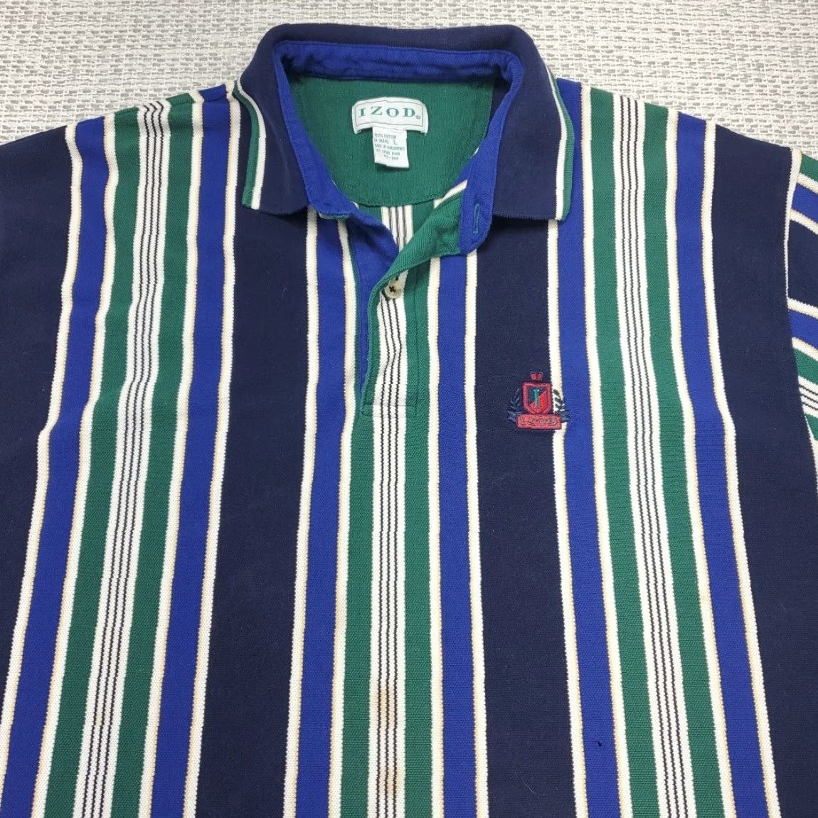 Izod VINTAGE IZOD Polo Shirt Mens L Striped Preppy Casual Shirt Golf Size US L / EU 52-54 / 3 - 4 Thumbnail