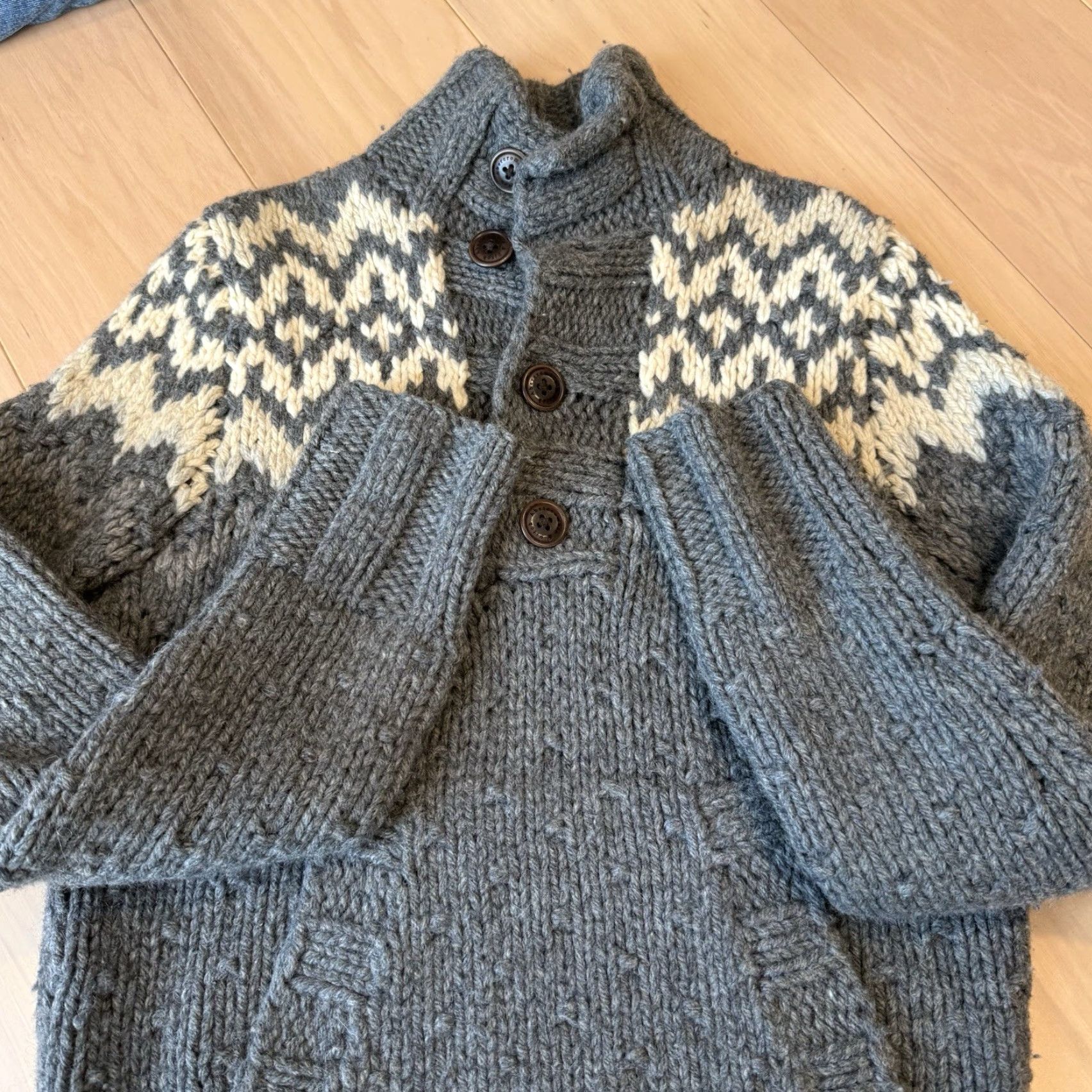 Abercrombie & Fitch VINTAGE Abercrombie & Fitch Sweater Medium Gray Fair Isle Nordic Wool Pullover Size US M / EU 48-50 / 2 - 5 Thumbnail