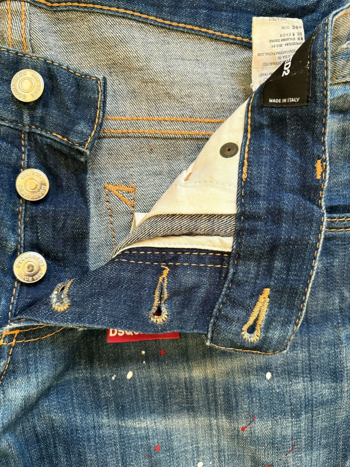 Dsquared2 Vintage Italy Dsquared2 Button Fly Painted Distressed Jeans Size US 33 - 3 Thumbnail