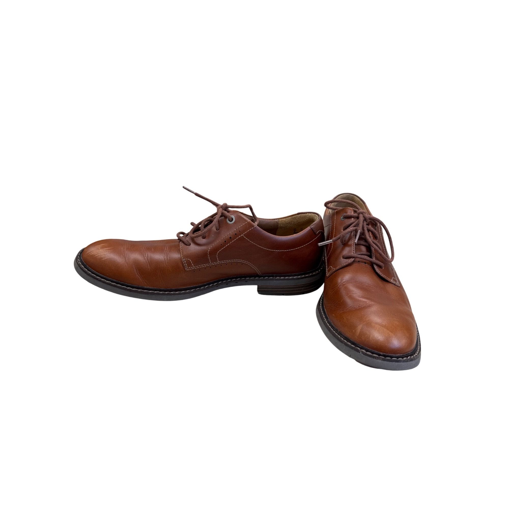 Clarks Clarks Mens Brown Leather Lace-Up Oxfords Shoes Size 9.5 SKU Size US 9.5 / EU 42-43 - 2 Thumbnail
