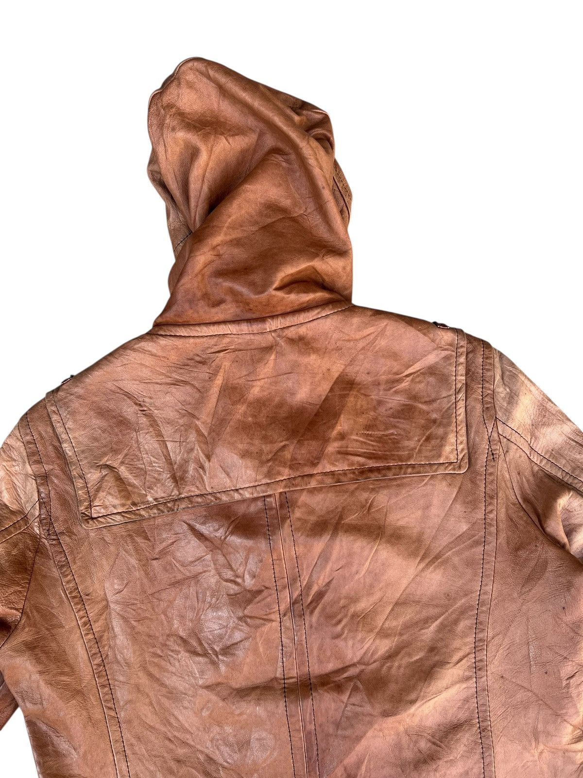 Ekam Haruf Japan Patina Sheepskin Leather Hoodie Toggle Jacket Size US M / EU 48-50 / 2 - 19 Thumbnail