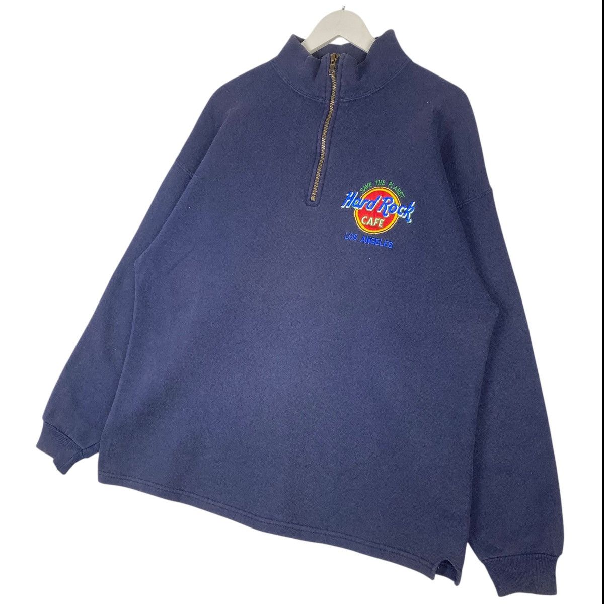 Hard Rock Cafe Vintage Hard Rock Quater Zip Navy Blue Pullover Jumper SizeS Size US S / EU 44-46 / 1 - 2 Thumbnail