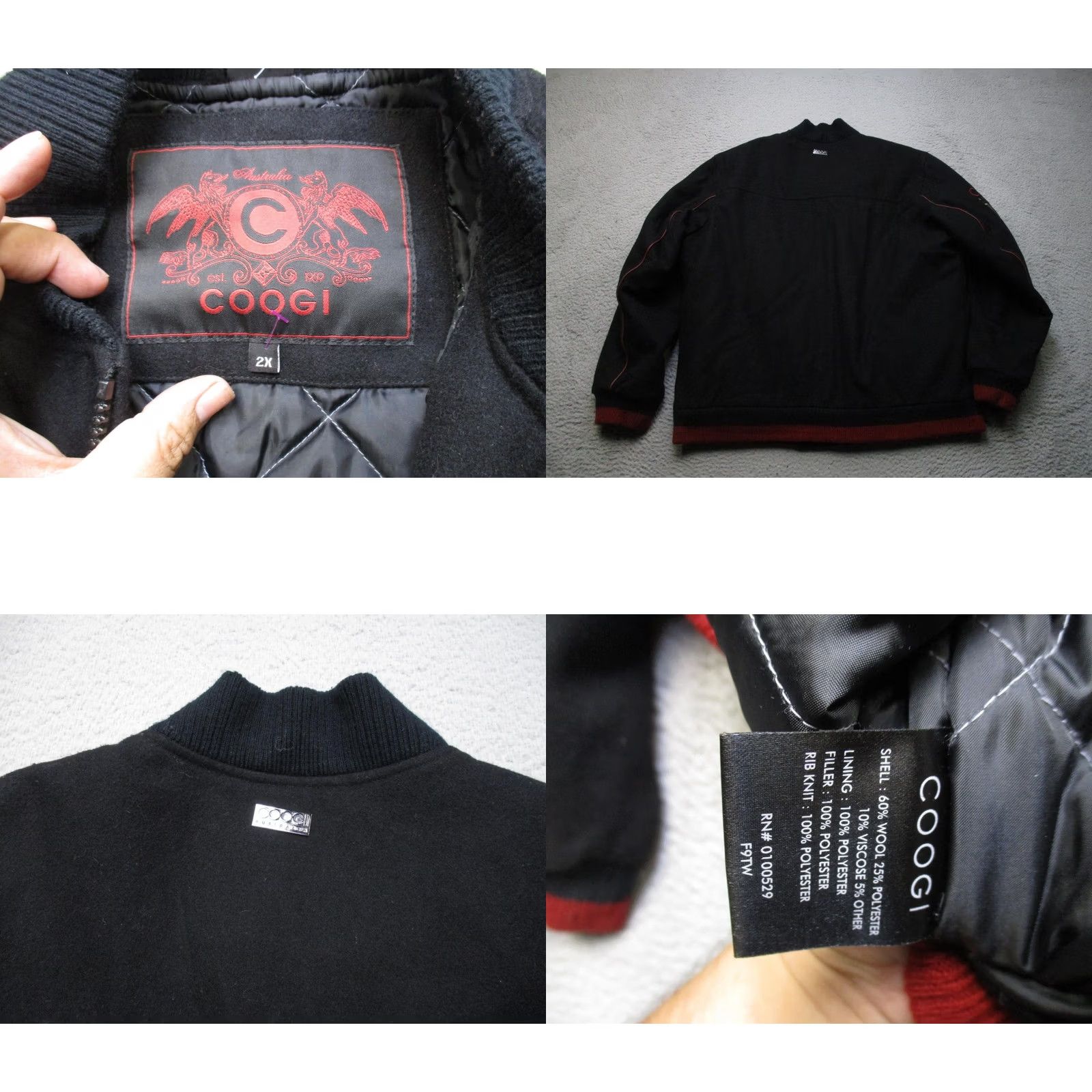 Coogi Coogi Australia Jacket Bomber Wool Black 2XL Mens 1969 Y2K Size US XXL / EU 58 / 5 - 8 Thumbnail