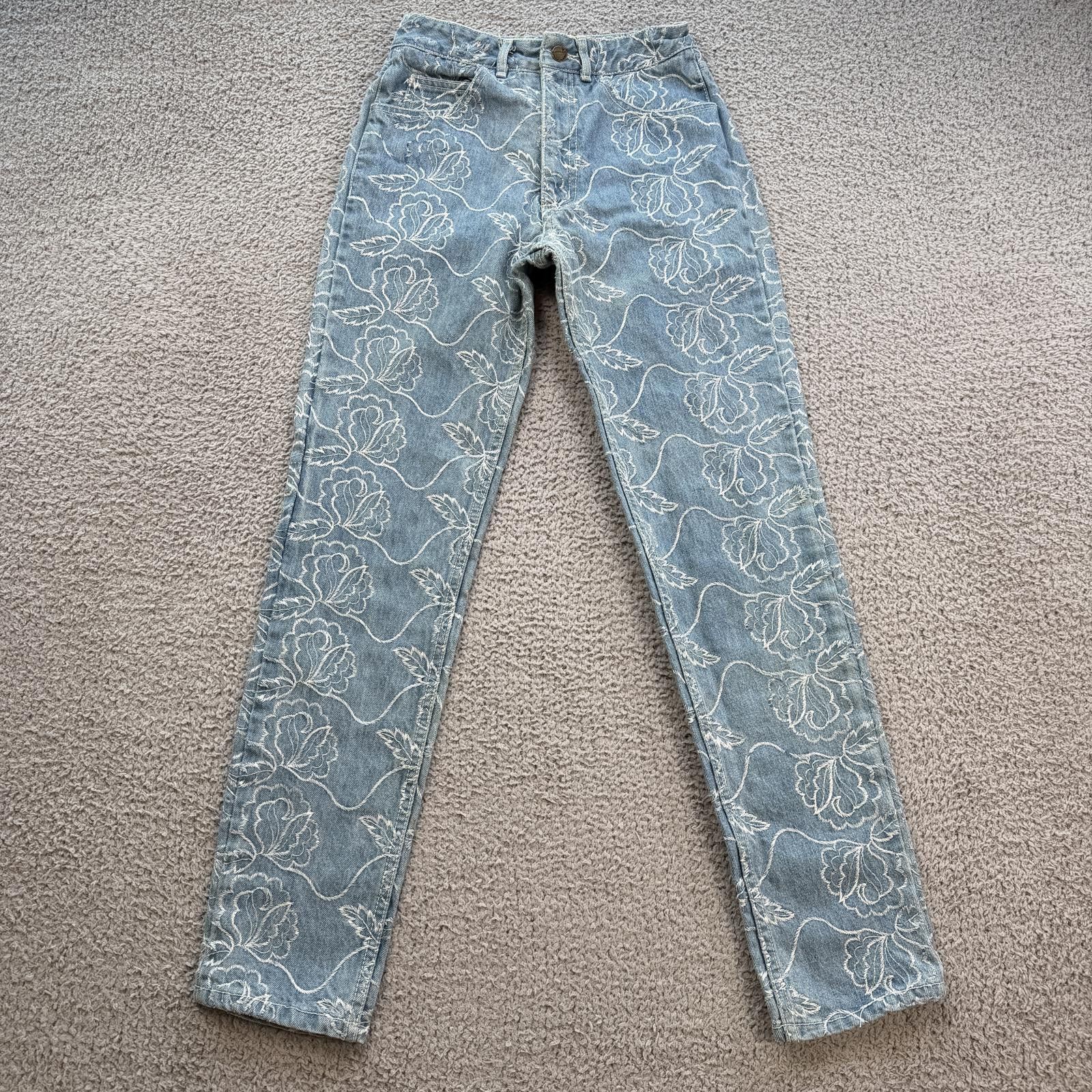 Other Vintage Oxygen Floral Embroidered Jeans Womens 25 Y2K Blue Size 25" / US 0 / IT 36 - 1 Thumbnail