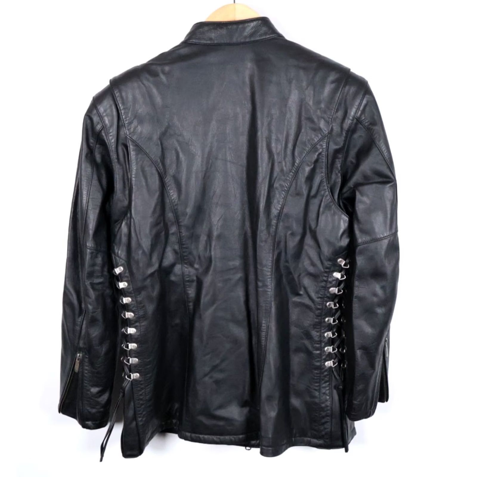 Harley Davidson Harley-Davidson Leather Jacket Women's Large Black Laced Sides Biker Racer Moto Jacket Size L / US 10 / IT 46 - 2 Thumbnail