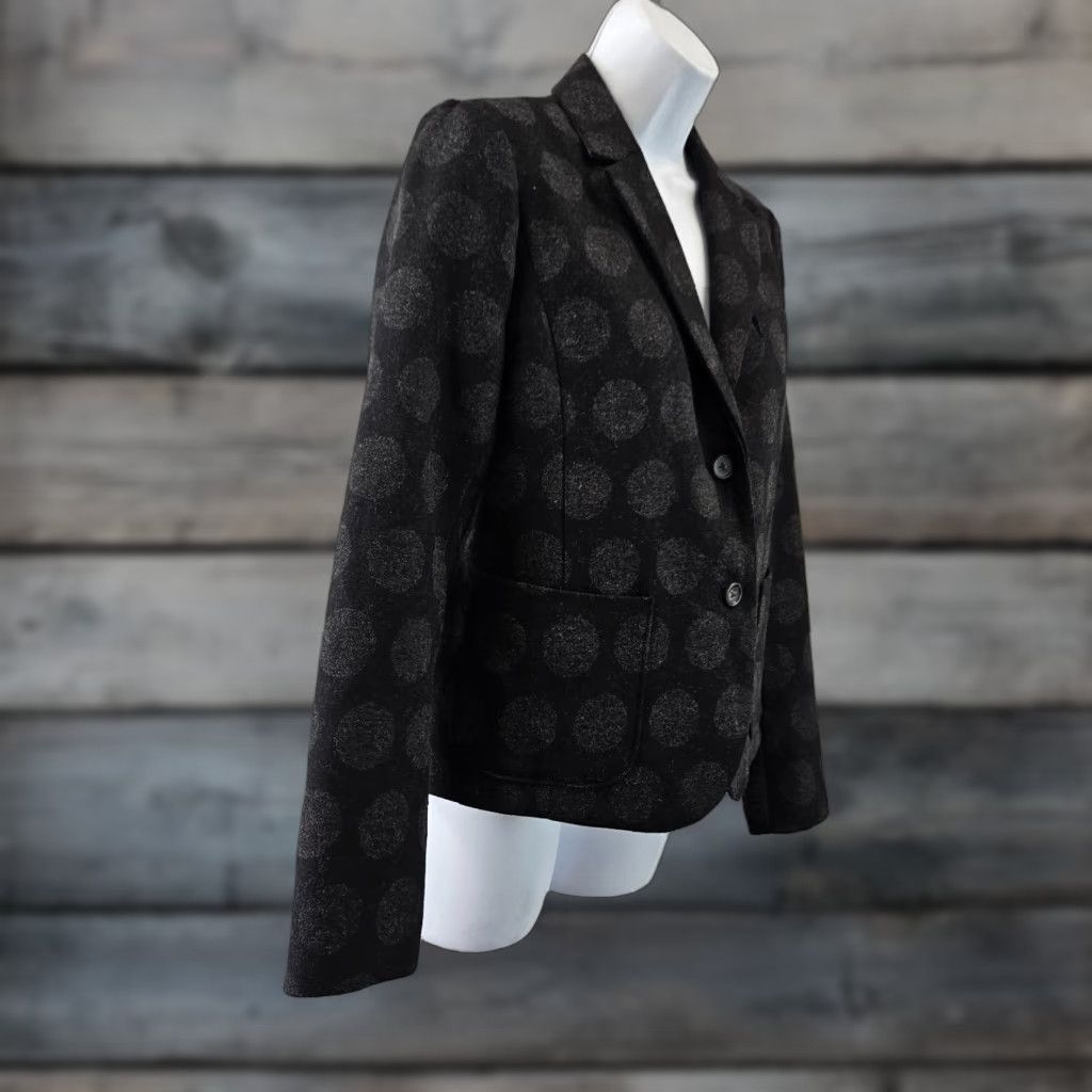 Gap Gap Blazer Womens Academy Size 4 Black Wool Blend 2 Button Polka Dot Jacket Size S / US 4 / IT 40 - 1 Thumbnail